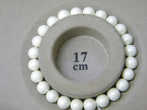 新商品 8mm玉ブレスレット(玉川産北投石)パールホワイト 写真画像