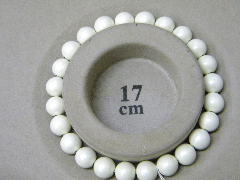 新商品 8mm玉ブレスレット(玉川産北投石)パールホワイト 写真画像