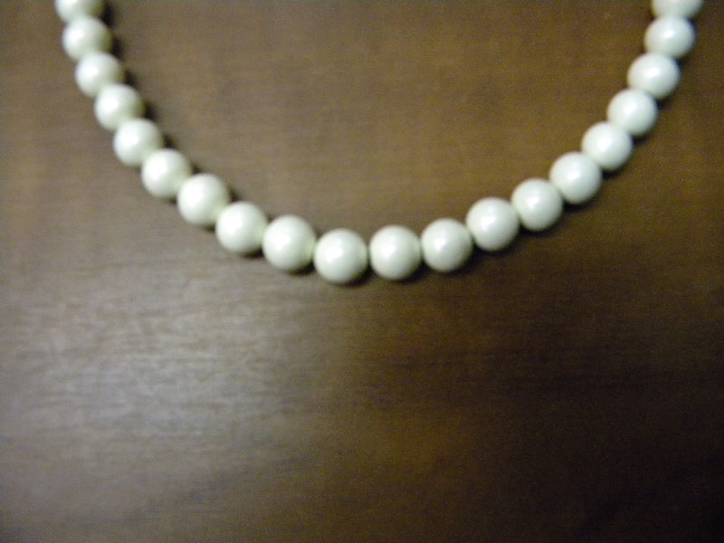 新商品パールホワイト8mm・70玉ネックレス(玉川産北投石) 写真画像