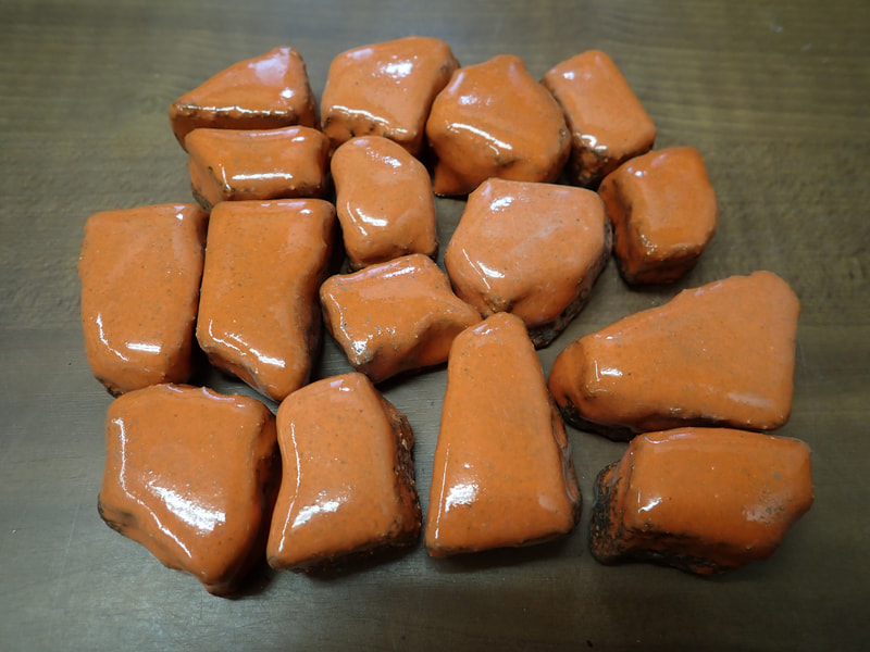 19番　お風呂用 橙焼成北投石1kgセット　写真画像