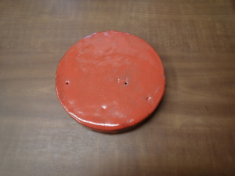 176番　入荷　丸型岩盤北投石粉黛焼付1104ｇ　お風呂　岩盤浴　写真画像