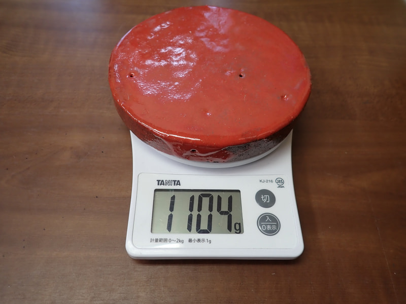 176番　入荷　丸型岩盤北投石粉黛焼付1104ｇ　お風呂　岩盤浴　写真画像