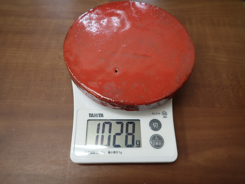 189番　入荷　丸型岩盤北投石粉黛焼付800ｇから1000ｇ位　お風呂　岩盤浴　写真画像