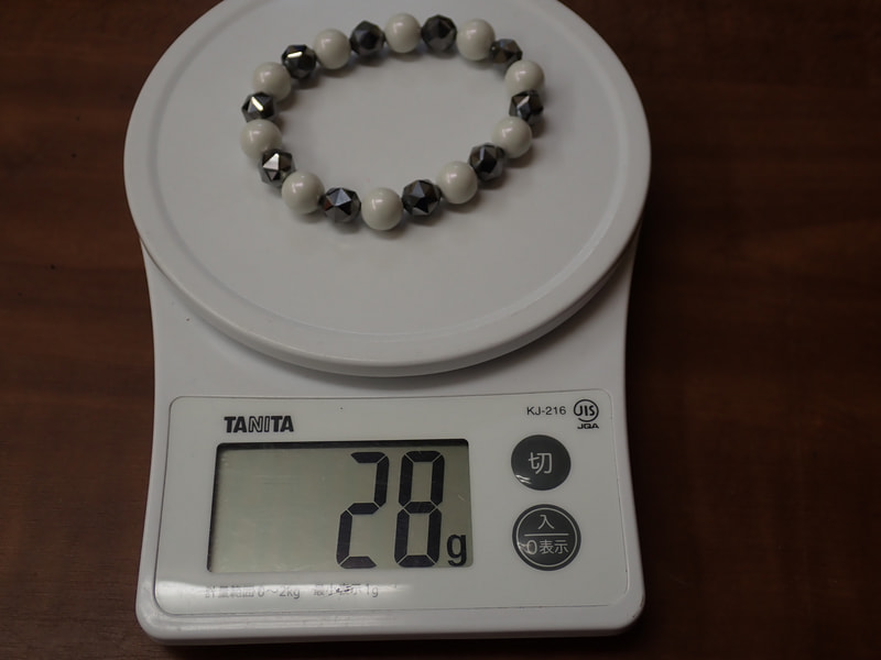 202番　限定。玉川温泉10mmテラヘルツ10ｍｍ各10玉ブレスレット　写真画像