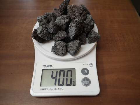 母の日　　　204番お風呂用 （橙焼成北投石3個　玉川溶岩石400g）　　　写真画像