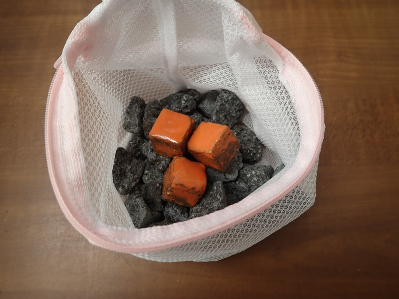 母の日　　　204番お風呂用 （橙焼成北投石3個　玉川溶岩石400g）　　　写真画像