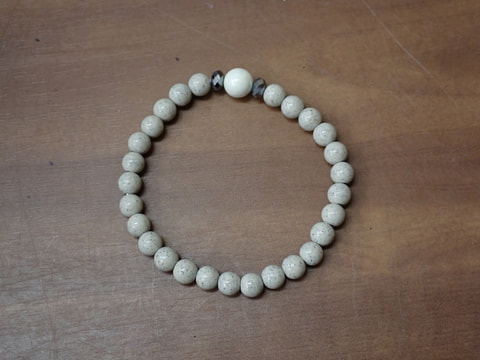 164番　5月7日ご注文分まで当日のお届け母の日　北投石ブレスレット（テラヘルツ）　写真画像