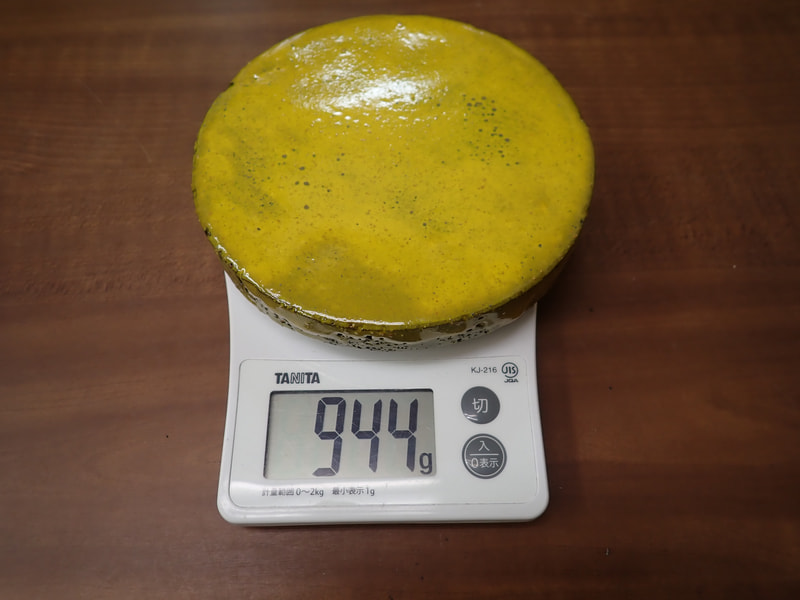 176番　入荷　丸型岩盤北投石粉黛焼付944ｇ　お風呂　岩盤浴　写真画像