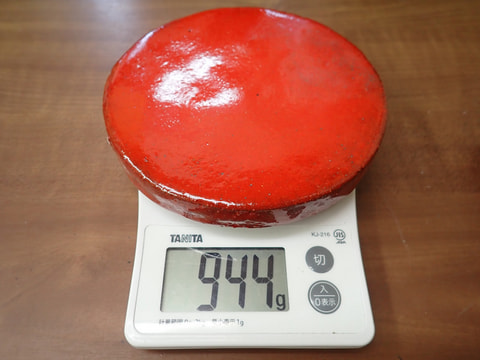 189番　入荷　丸型岩盤北投石粉黛焼付944ｇ　お風呂　岩盤浴　写真画像