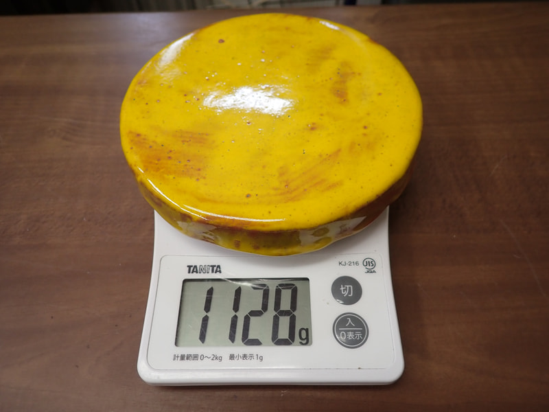 219番　入荷　丸型岩盤北投石粉黛焼付1128ｇ　お風呂　岩盤浴　写真画像