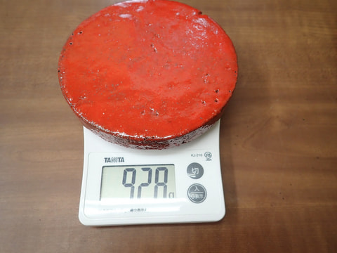190番　新入荷　丸型岩盤北投石粉黛焼付928ｇ　お風呂　岩盤浴　写真画像