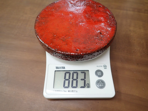 189番　入荷　丸型岩盤北投石粉黛焼付883ｇ　お風呂　岩盤浴　写真画像
