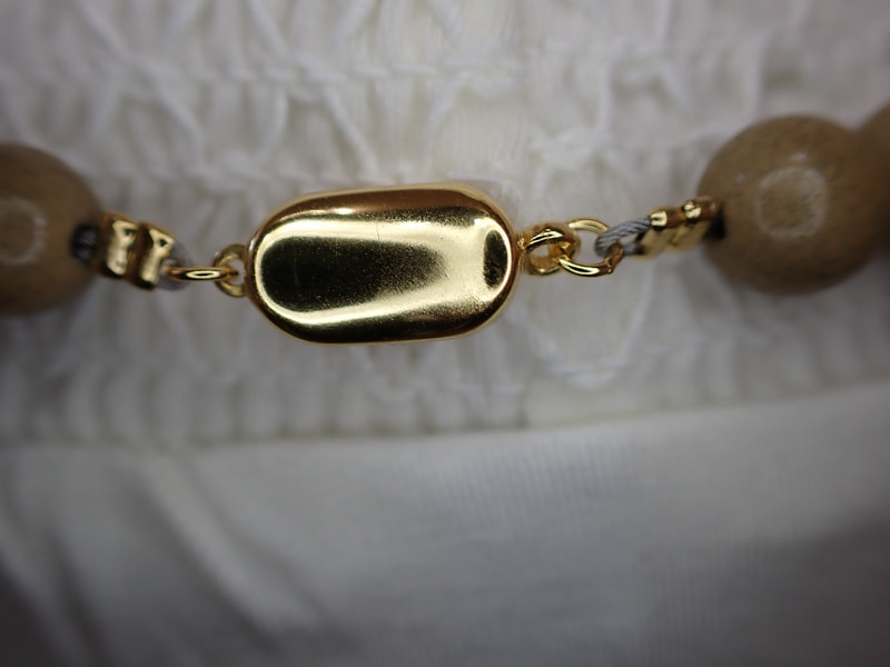 オリジナルネックレス北投石18金ミラーボール入り　写真画像