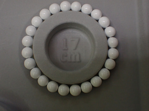 新商品　8mm玉ブレスレット（玉川産北投石）ホワイト（17ｃｍ　24玉）　写真画像