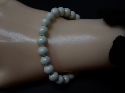 167番　新入荷NEW　限定品10mm玉ブレスレット（玉川産北投石）スーパーパールホワイト　写真画像