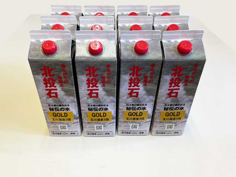 玉川温泉源泉希釈水源泉5倍GOLD 12本セット　写真画像