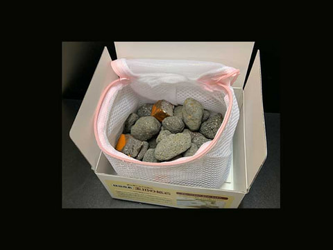 お風呂用 （橙焼成北投石100g＋玉川溶岩石900g）1kg　写真画像